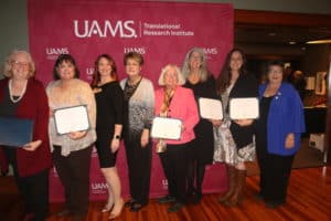 Representatives of Child Care Aware were among those honored for their partnership with UAMS.