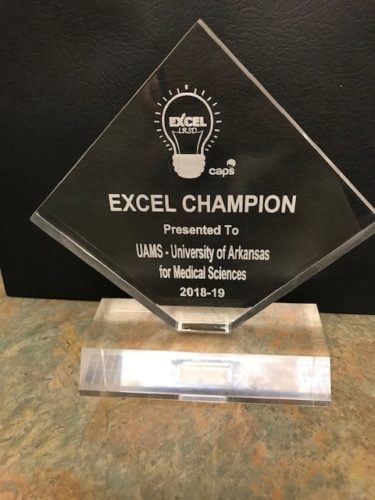 TRI received the EXCEL Champion Award from the Little Rock School District after graduating students who participated in the TRI Community Scientist Academy.