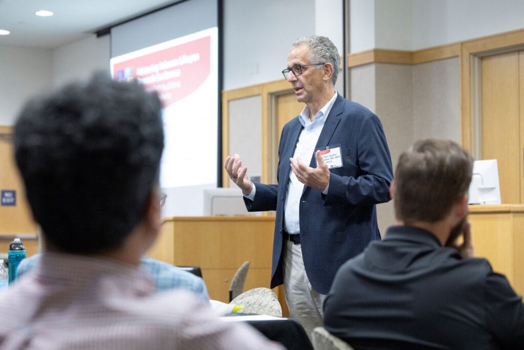 Neal Halfon, M.D., MPH, speaks to attendees of the Advancing
Arkansas Lifespan Research Conference.