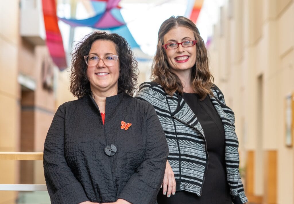 UAMS' Taren Massey-Swindle, Ph.D. (right), with her collaborator, Julie Rutledge, Ph.D., from Louisiana Tech University.